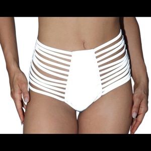 Ultra-reflective high-waisted strappy bottoms